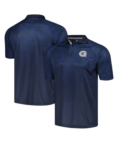 Colosseum Men's  Navy Georgetown Hoyas Honeycomb Raglan Polo Shirt