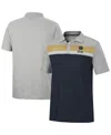 Colosseum Men's  Navy, Heathered Gray Notre Dame Fighting Irish Caddie Polo Shirt In Navy,heathered Gray