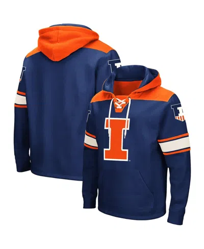 Colosseum Men's  Navy Illinois Fighting Illini 2.0 Lace-up Pullover Hoodie