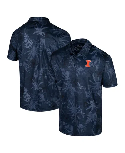 Colosseum Men's  Navy Illinois Fighting Illini Big And Tall Palms Polo Shirt