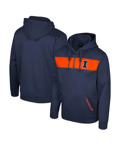 Colosseum Men's  Navy Illinois Fighting Illini Quarter-zip Hoodie
