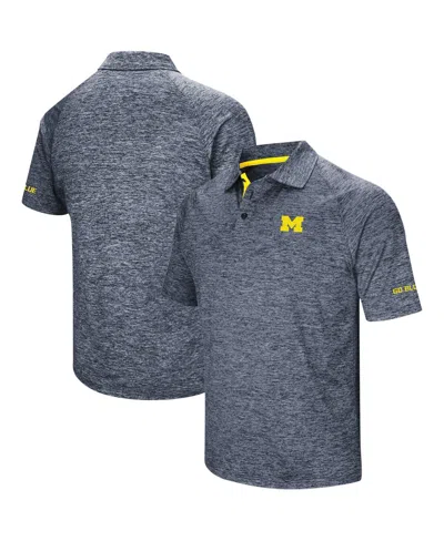 Colosseum Men's  Navy Michigan Wolverines Big And Tall Down Swing Polo Shirt