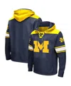 Colosseum Men's  Navy Michigan Wolverines Big And Tall Hockey Lace-up Pullover Hoodie In Navy