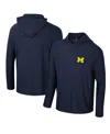 Colosseum Men's  Navy Michigan Wolverines Cloud Jersey Raglan Long Sleeve Hoodie T-shirt In Navy
