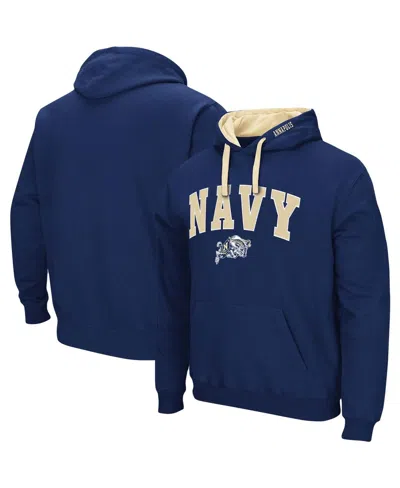 Colosseum Men's  Navy Navy Midshipmen Big And Tall Arch & Logo 2.0 Pullover Hoodie