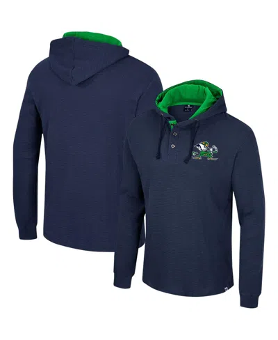 Colosseum Men's  Navy Notre Dame Fighting Irish Affirmative Thermal Hoodie Long Sleeve T-shirt