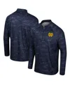 Colosseum Navy Michigan Wolverines Carson Raglan Quarter-zip Jacket In Navy
