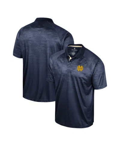 Colosseum Men's  Navy Notre Dame Fighting Irish Honeycomb Raglan Polo Shirt