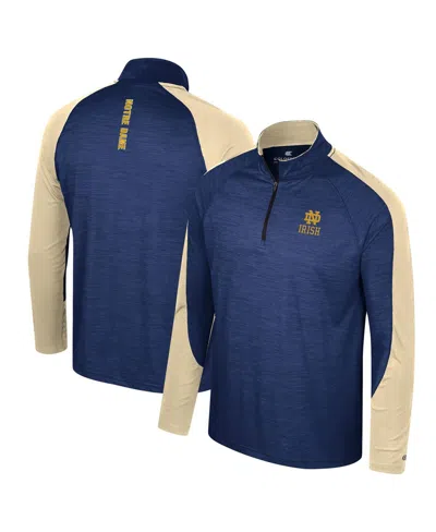 Colosseum Men's  Navy Notre Dame Fighting Irish Langmore Raglan Quarter-zip Top