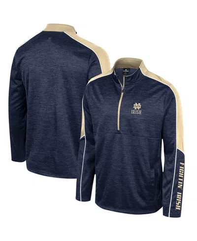 Colosseum Men's  Navy Notre Dame Fighting Irish Marled Half-zip Jacket