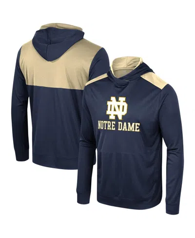 Colosseum Men's  Navy Notre Dame Fighting Irish Warm Up Long Sleeve Hoodie T-shirt