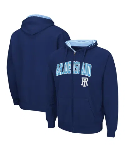 Colosseum Men's  Navy Rhode Island Rams Arch And Logo 3.0 Full-zip Hoodie