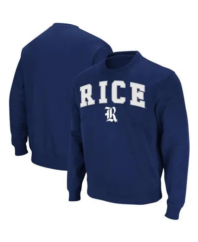 COLOSSEUM MEN'S COLOSSEUM NAVY RICE OWLS ARCH AND LOGO TACKLE TWILL PULLOVER SWEATSHIRT