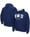 Colosseum Men's  Navy Roger Williams University Arch & Logo Pullover Hoodie In Navy