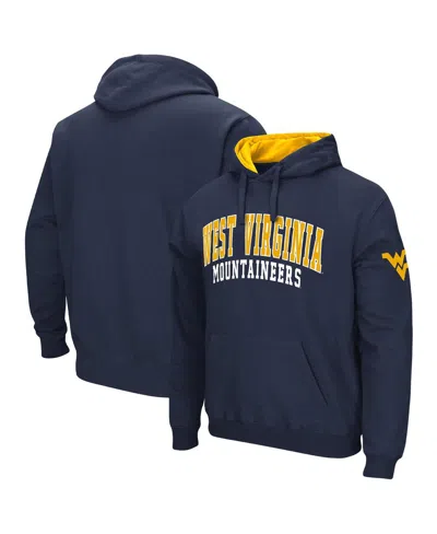 Colosseum Men's  Navy West Virginia Mountaineers Double Arch Pullover Hoodie