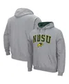 Colosseum Men's  Ndsu Bison Arch And Logo Pullover Hoodie In Heathered Gray