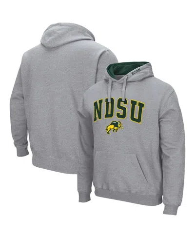 Colosseum Men's  Ndsu Bison Arch And Logo Pullover Hoodie In Heathered Gray