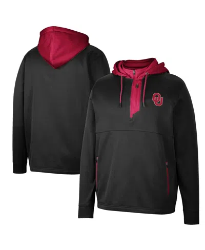Colosseum Men's  Oklahoma Sooners Luge 3.0 Quarter-zip Hoodie In Black