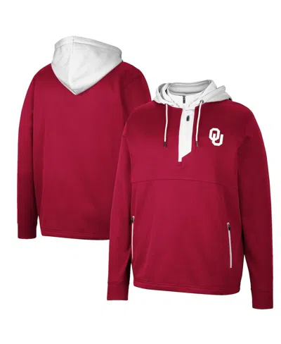 Colosseum Men's  Crimson Oklahoma Sooners Luge 3.0 Quarter-zip Hoodie