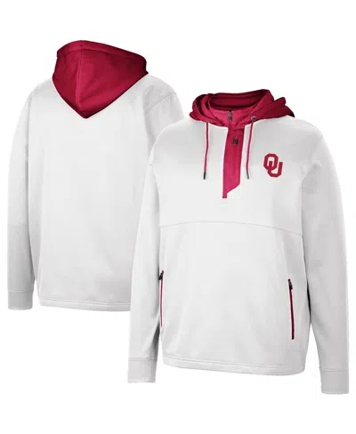 Colosseum Men's  Oklahoma Sooners Luge 3.0 Quarter-zip Hoodie In White