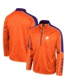 Colosseum Men's  Orange Clemson Tigers Marled Half-zip Jacket In Orange