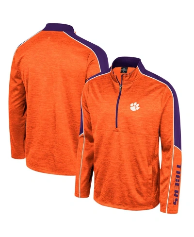 Colosseum Men's  Orange Clemson Tigers Marled Half-zip Jacket