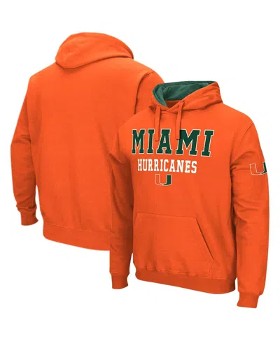 Colosseum Men's  Orange Miami Hurricanes Sunrise Pullover Hoodie