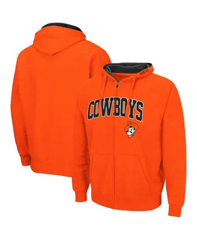 Colosseum Men's  Orange Oklahoma State Cowboys Arch Logo 3.0 Full-zip Hoodie