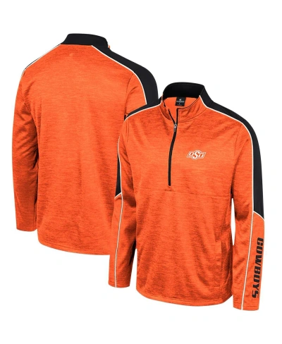 Colosseum Men's  Orange Oklahoma State Cowboys Marled Half-zip Jacket