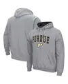 Colosseum Men's  Purdue Boilermakers Arch And Logo 3.0 Pullover Hoodie In Heathered Gray