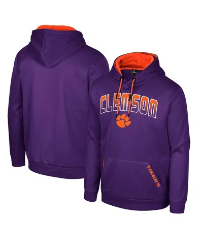 Colosseum Men's  Purple Clemson Tigers Reese Pullover Hoodie