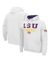 Colosseum White Lsu Tigers Sunrise Pullover Hoodie In White