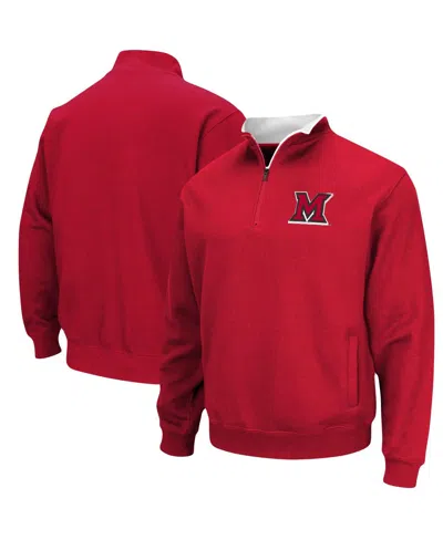Colosseum Men's  Red Miami University Redhawks Tortugas Logo Quarter-zip Jacket