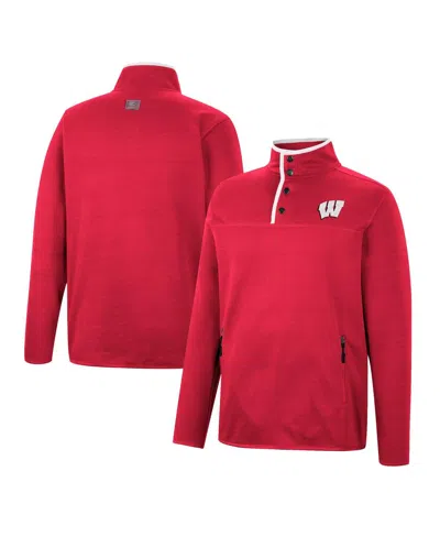 Colosseum Men's  Red Wisconsin Badgers Rebound Quarter-snap Jacket
