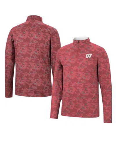 Colosseum Men's  Red Wisconsin Badgers Tivo Quarter-zip Jacket