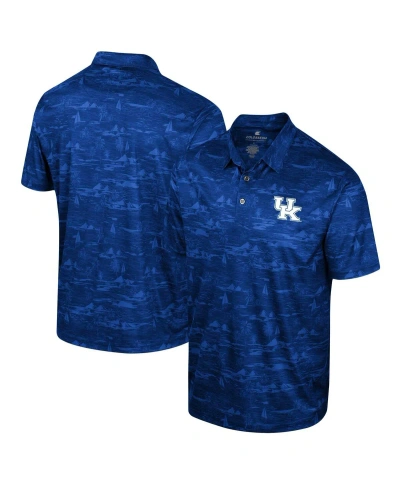 Colosseum Men's  Royal Kentucky Wildcats Daly Print Polo Shirt