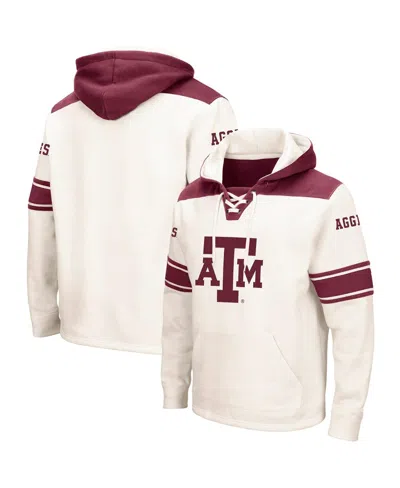 Colosseum Men's Texas A&m Aggies 2.0 Lace-up Logo Pullover Hoodie In Cream