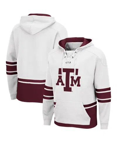 Colosseum Men's  Texas A&m Aggies Lace Up 3.0 Pullover Hoodie In White