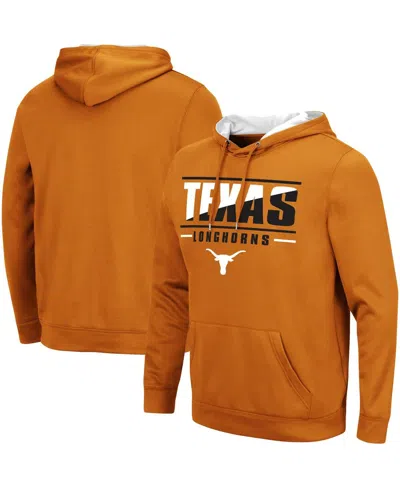 Colosseum Men's  Texas Orange Texas Longhorns Slash Stack 2.0 Pullover Hoodie In Burnt Orange