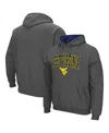 Colosseum Men's  Charcoal West Virginia Mountaineers Arch And Logo 3.0 Pullover Hoodie In Charcoal