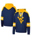 Colosseum Navy West Virginia Mountaineers Lace-up 4.0 Pullover Hoodie In Navy