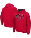 Colosseum Men's  Western Kentucky Hilltoppers Arch & Logo Pullover Hoodie In Red
