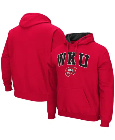 Colosseum Men's  Western Kentucky Hilltoppers Arch & Logo Pullover Hoodie In Red