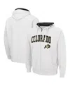 Colosseum Men's  White Colorado Buffaloes Arch And Logo 3.0 Full-zip Hoodie In White
