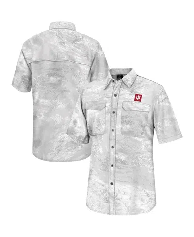 Colosseum Men's  White Indiana Hoosiers Realtree Aspect Charter Full-button Fishing Shirt