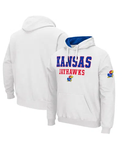 Colosseum Men's  White Kansas Jayhawks Sunrise Pullover Hoodie