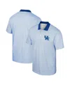 Colosseum Men's  White Kentucky Wildcats Print Stripe Polo Shirt In White