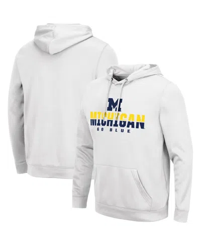 Colosseum Men's  White Michigan Wolverines Lantern Pullover Hoodie