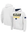 Colosseum Men's  White Michigan Wolverines Sunrise Pullover Hoodie In White