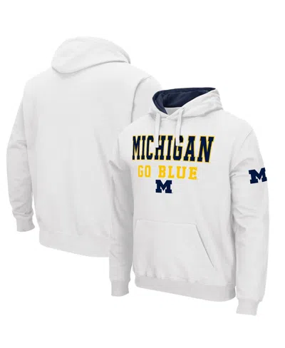 Colosseum Men's  White Michigan Wolverines Sunrise Pullover Hoodie